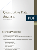 Quantitative Data Analysis: DR Iwona Wilkowska