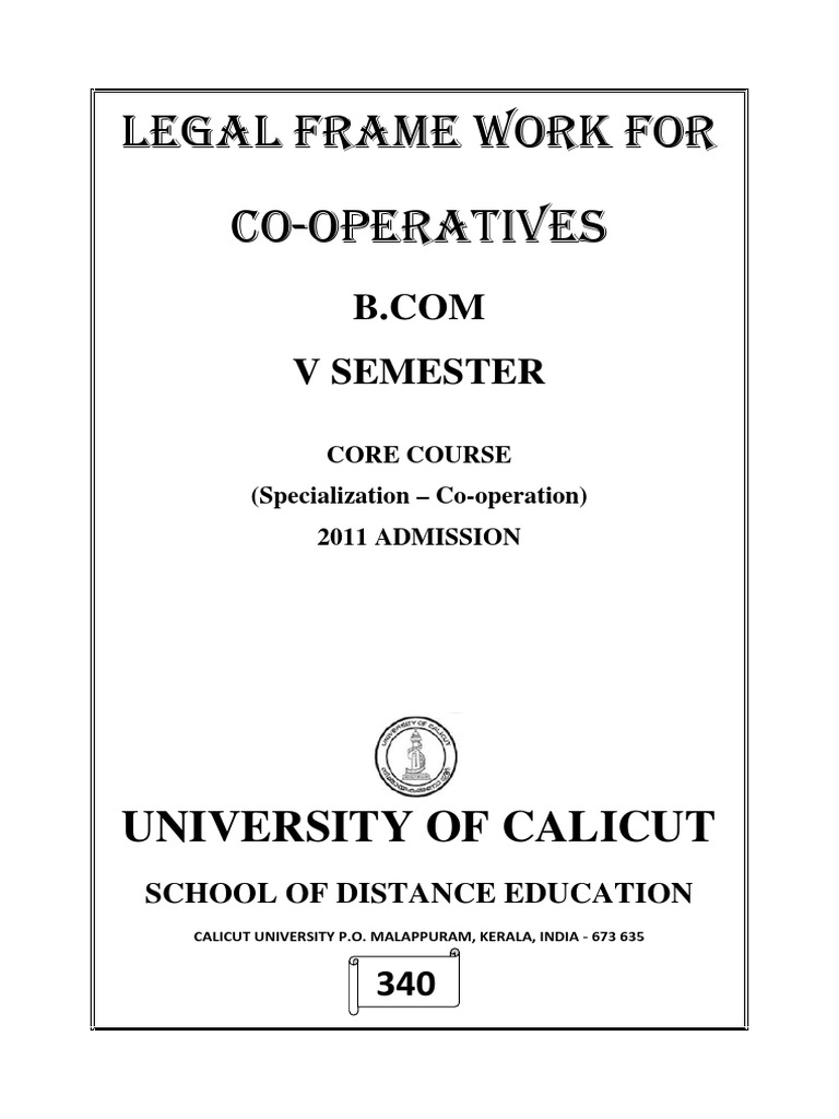 Legal Frame Work For Cooperatives | PDF | Cooperative | By Law