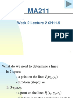 MA211 Week 2 Lecture 2 Lines in 3D Space