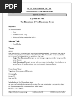 Experiment # 03: One-Dimensional & Two-Dimensional Arrays Objective