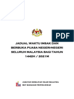 Jadual Waktu Berbuka Puasa Dan Imsak Tahun 1422H 2001M