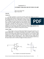 OP-AMP comparator and Schmitt trigger circuits