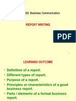 Report Writing: BUS-202: Business Communication