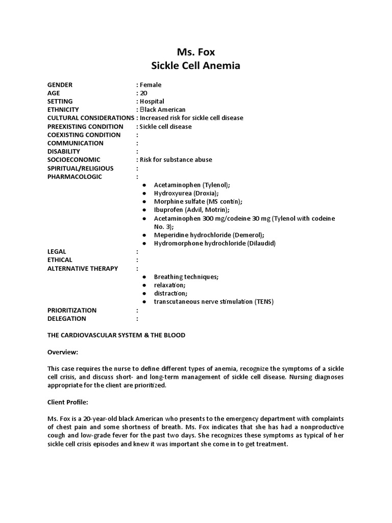 Sickle Cell Anemia | PDF | Anemia | Hematology