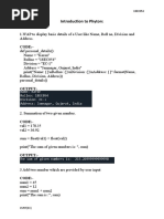 Introduction To Phyton