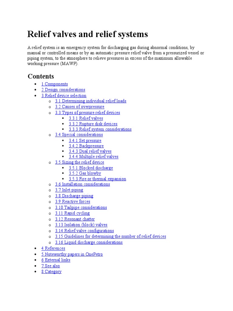 Relief Valves and Relief Systems | PDF | Valve | Pressure