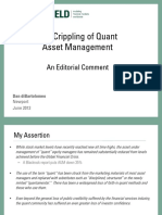 The Crippling of Quant Asset Management: An Editorial Comment