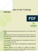 Amendments To The Training Policies