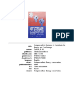 Compressed Air Systems A Guidebook On Energy and Cost Savings by E. M. Talbott