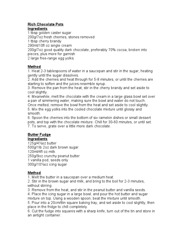 Food Recipes | PDF | Chocolate | Butter