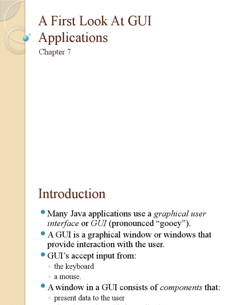 Chapter 7 - A First Look at GUI Applications | PDF | Class (Computer ...