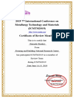Certificate of ICMTM2019