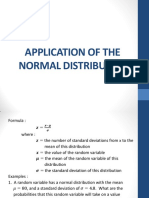 Application of The Normal Distribution