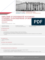 Dipl - Me d&#039 Universit - Notariat Conseil d&#039 Entreprise (Formation Continue)