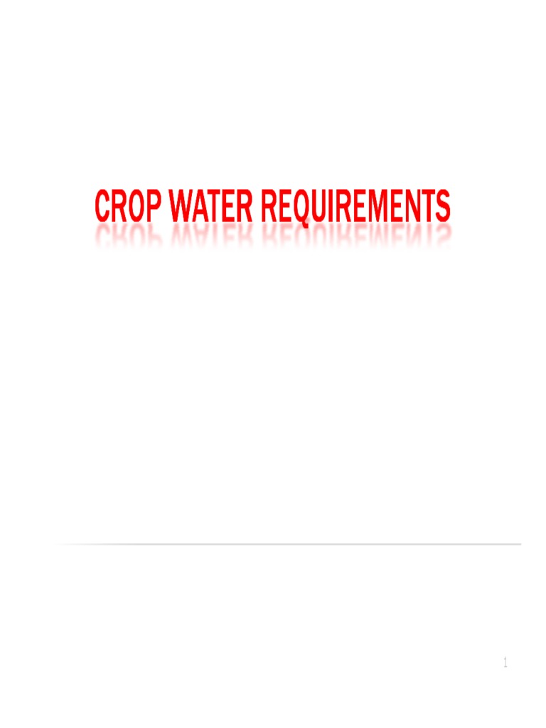 Crop Water Requirements PDF Evapotranspiration Soil