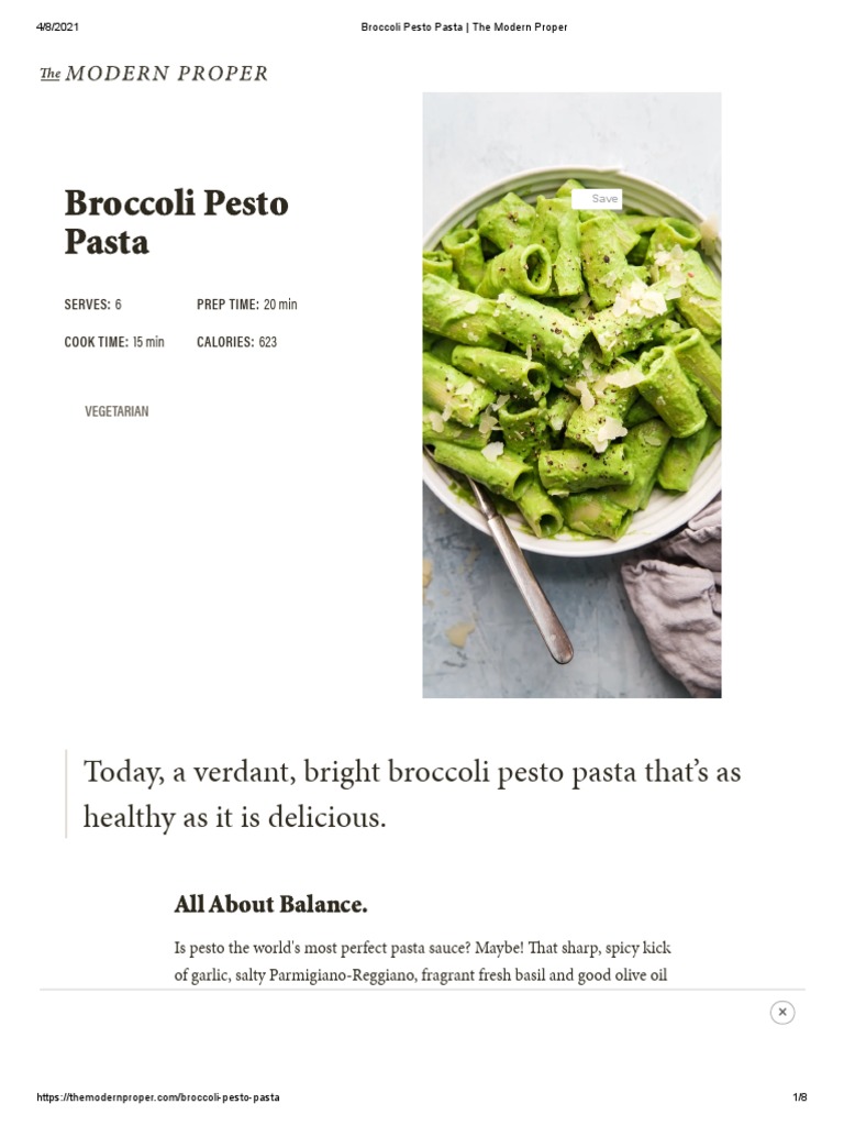Broccoli Pesto Pasta The Modern Proper PDF