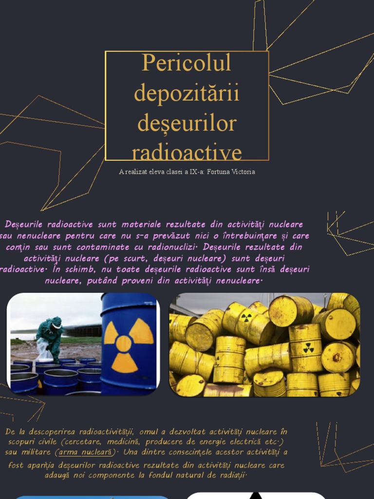 Pericolul Depozitării Deșeurilor Radioactive FV | PDF