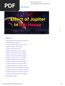 Effect of Jupiter in 9th House