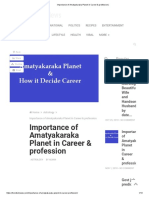 Importance of Amatyakaraka Planet in Career & Profession