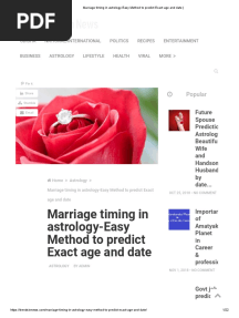 Marriage Timing in Astrology-Easy Method To Predict Exact Age and Date