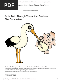 Child Birth Through Vimshottari Dasha - The Parameters - Divination - Astrology, Tarot, Oracle .