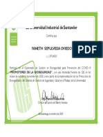 Certificado de Bioseguridad