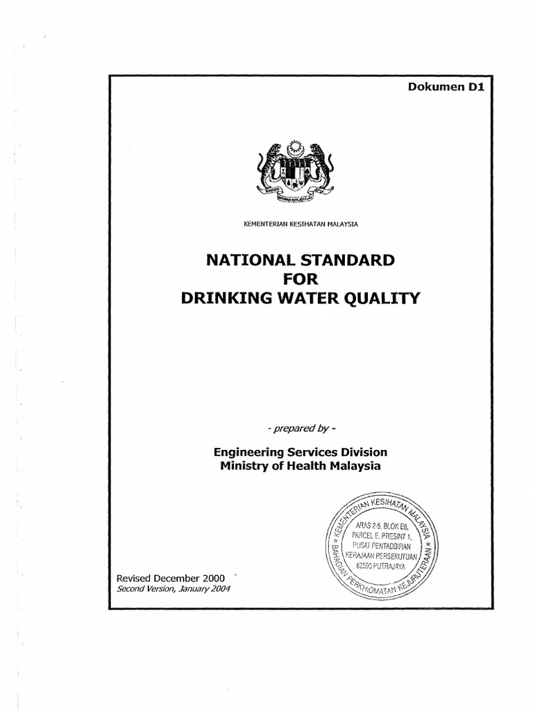 National Drinking Water Quality Standard PDF Water Quality Drinking Water
