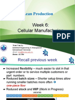 Lean Production: Week 6: Cellular Manufacturing