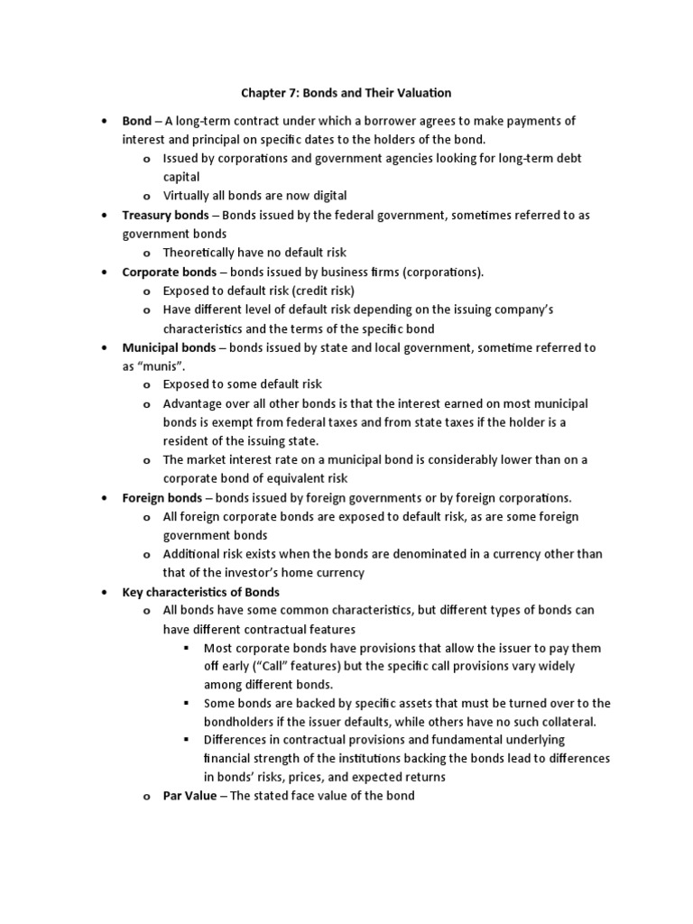 Bond Valuation and Characteristics | PDF | Bonds (Finance) | Interest