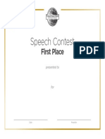 Speech Contest: First Place