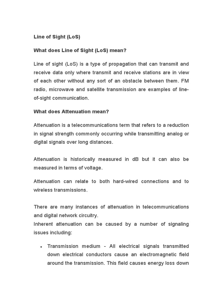 Telecom Notes | PDF | Attenuation | Antenna (Radio)