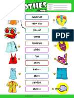 Summer Clothes Esl Vocabulary Matching Exercise Worksheet For Kids