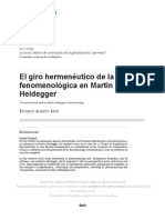 El Giro Hermenéutico de La Fenomenológica en Martín Heidegger