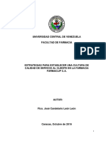 2016 Estrategias para Establecer Una Cultura de Calidad de Servcio Al Cliente en La Farmacia Farmaclip C.A Ucv