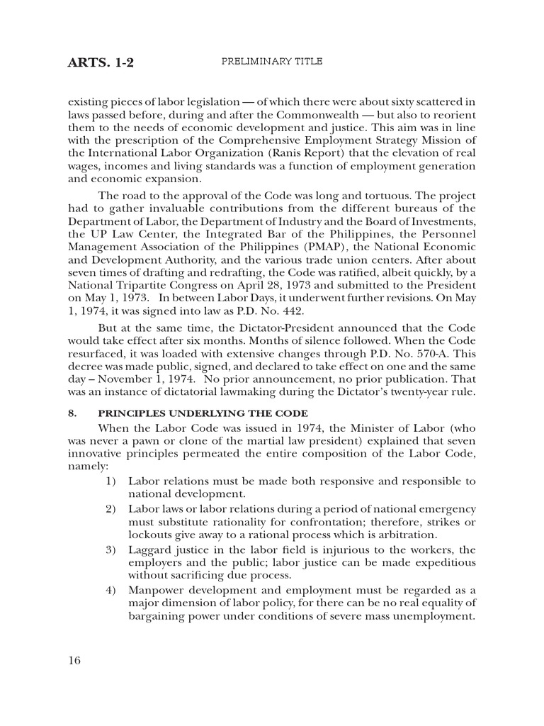 Overview of the 1974 Labor Code Principles | PDF | Labour Economics ...