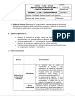 Informe Primera Ley de Termodinámica