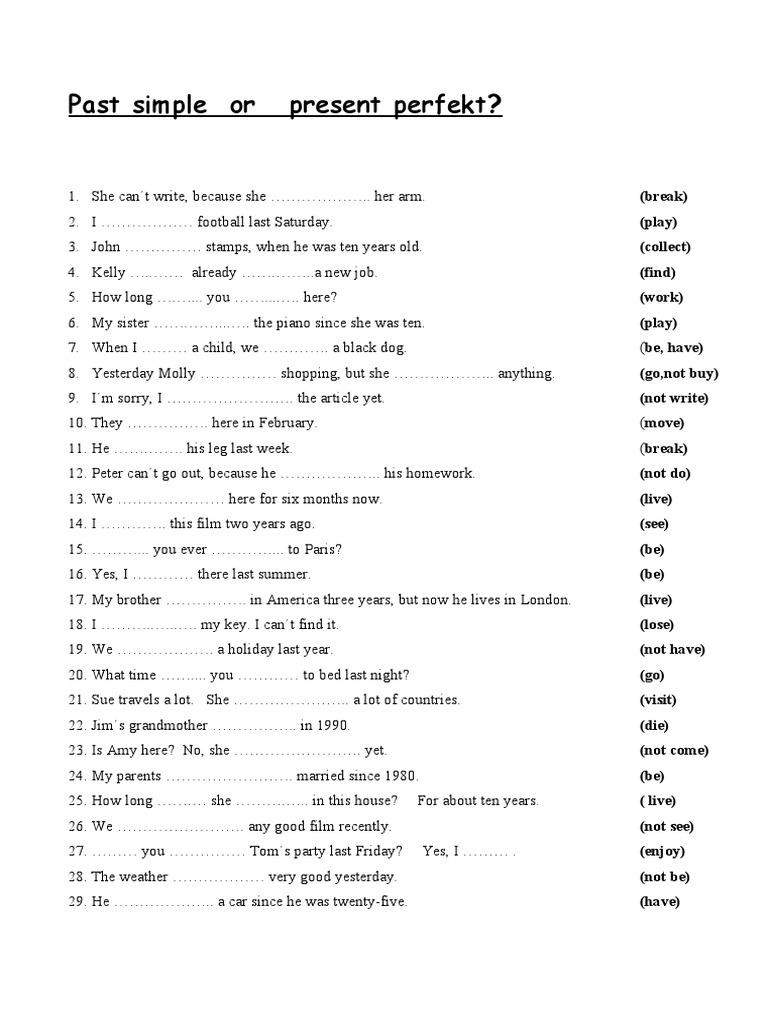 Past Simple vs Present Perfect Exercises | PDF | Grammar