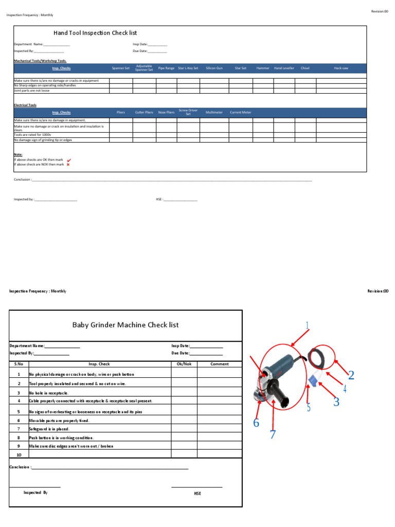 Hand Tool Inspection Checklist | PDF | Ac Power Plugs And Sockets | Tools