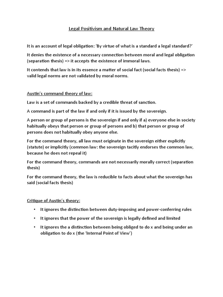Legal Positivism vs. Natural Law | PDF | Jurisprudence | Academic ...
