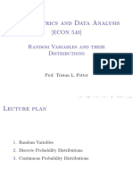 Random Variables and Their Distributions (Lectures 3, 4)