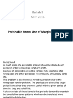 Kuliah 9: Perishable Items: Use of Marginal Analysis