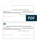 Comprovante de Inscrição para Eleição Da Cipa Gestão 2019