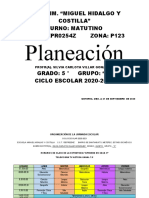 Planeación: Esc - Prim. "Miguel Hidalgo Y Costilla" Turno: Matutino CCT: 15EPR0254Z ZONA: P123