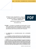 Paredes (1996) El Limite Entre Imprudencia y El Riesgo Permitido en Derecho Penal