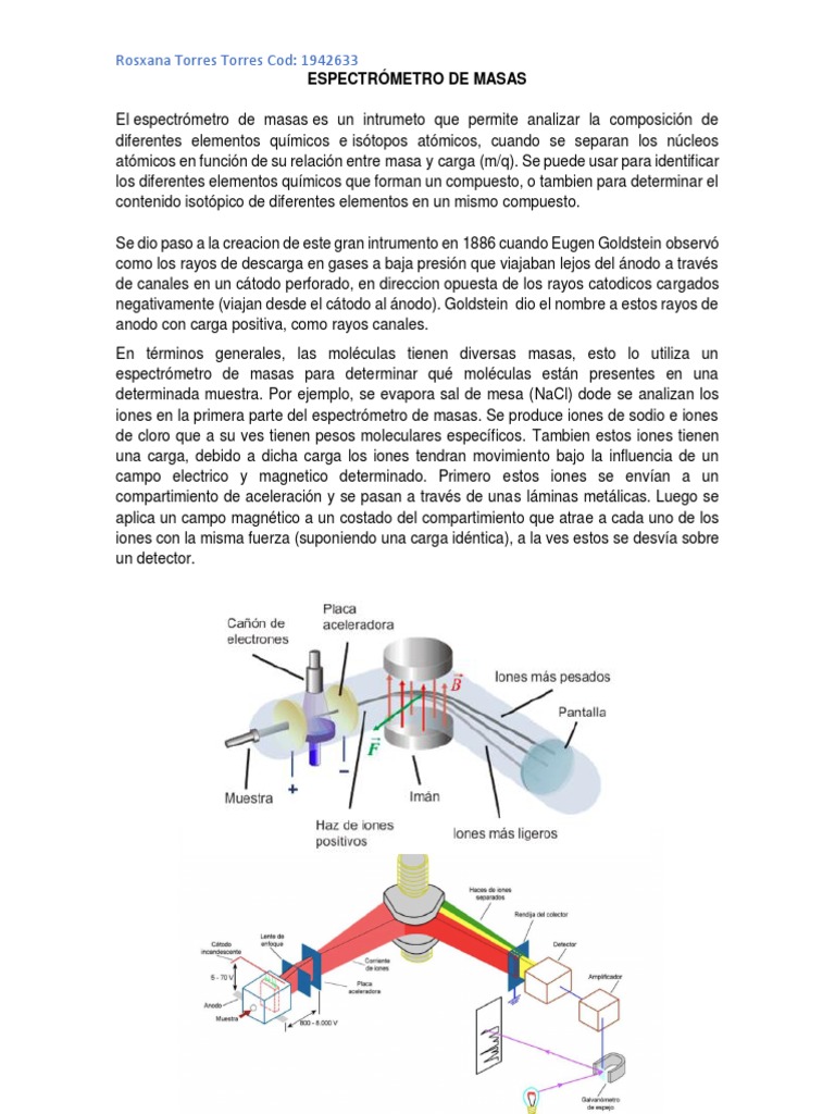 Espectrometro de Masas | PDF | Espectrometría de masas | Ciencias fisicas