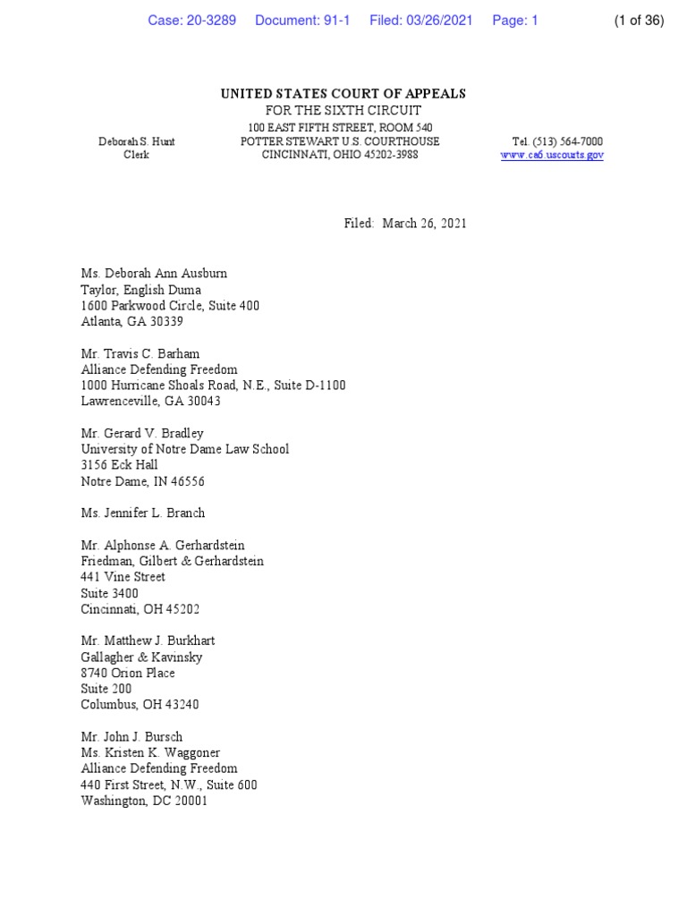Sixth Circuit Ruling on Free Speech Case | PDF | First Amendment To The ...