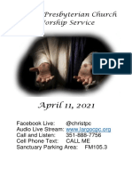 Bulletin For Virtual Worship Service