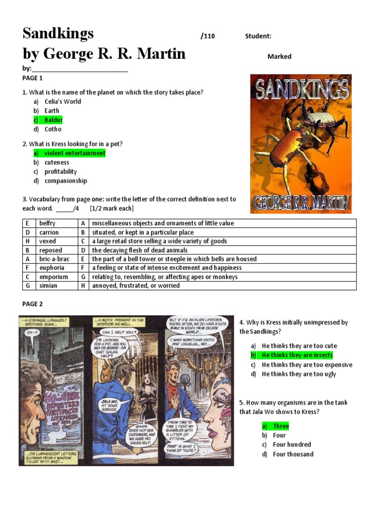 Sandkings: A Study Guide | PDF | Nature