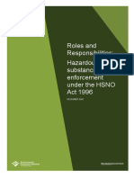 Roles and Responsibilities: Hazardous Substances Enforcement Under The HSNO Act 1996