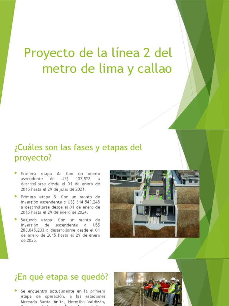 Fases del Proyecto Línea 2 Metro Lima | PDF